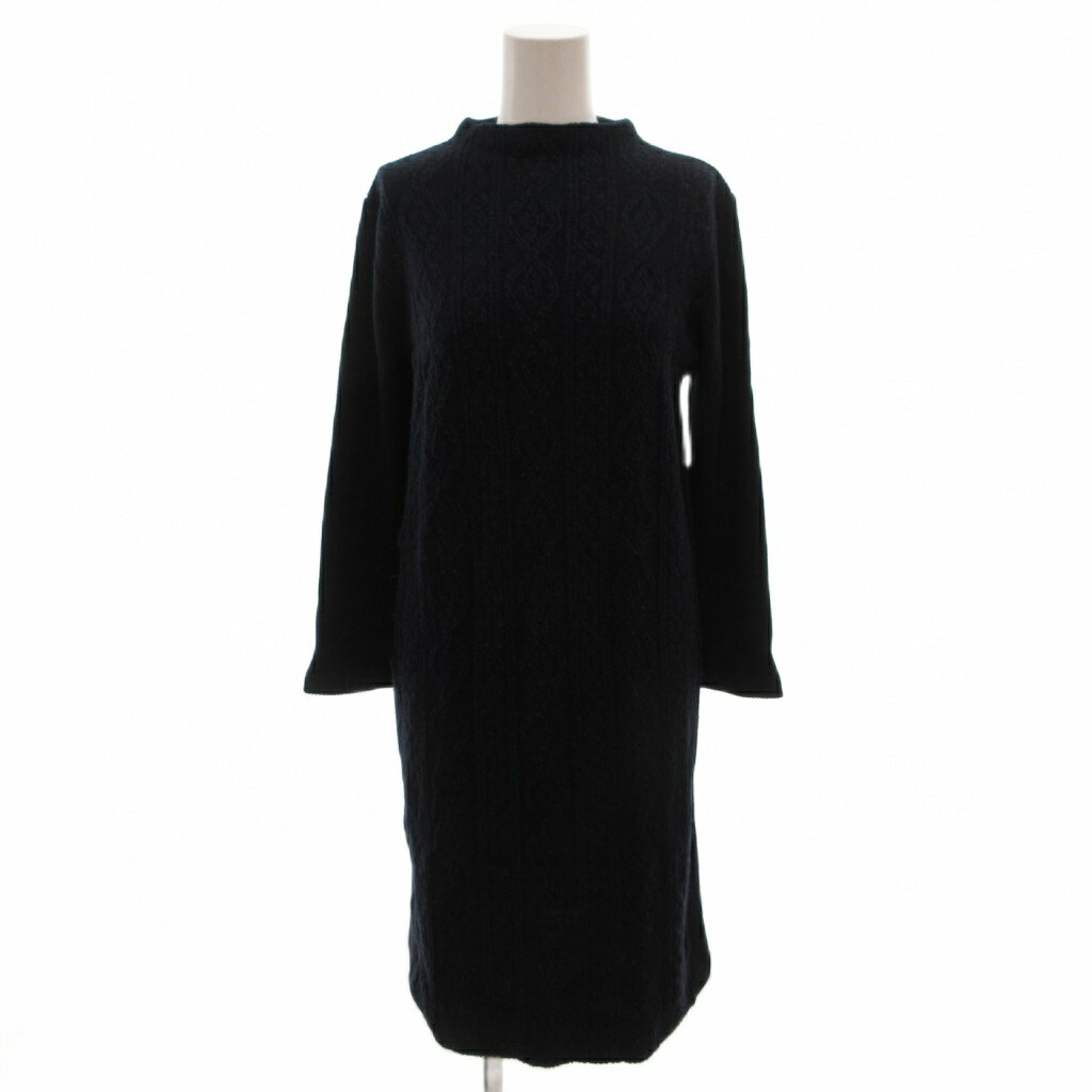【中古】N.Natural Beauty Basic N.ナチュラルビューティーベーシック ワンピース ウール M 紺 ネイビー 膝丈 モックネック ニット生地 /YF ■ECG005 レディース 【ベクトル 古着】 260522