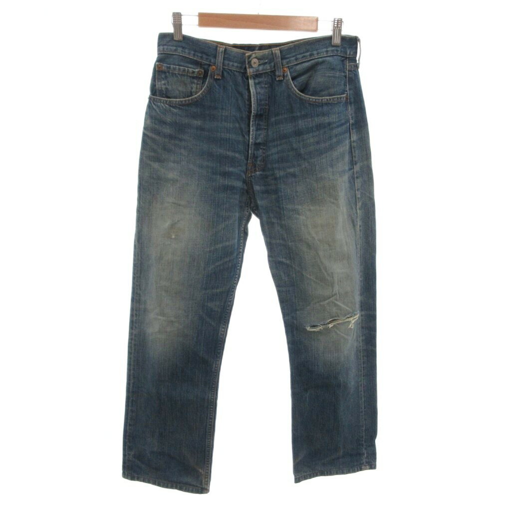 [중고] 리바이스 Levi's 501 스트레이트 데님 팬츠 청바지 W31L32 인디고 블루 버튼 플라이 / MX 남성 [벡터 헌옷] 260530