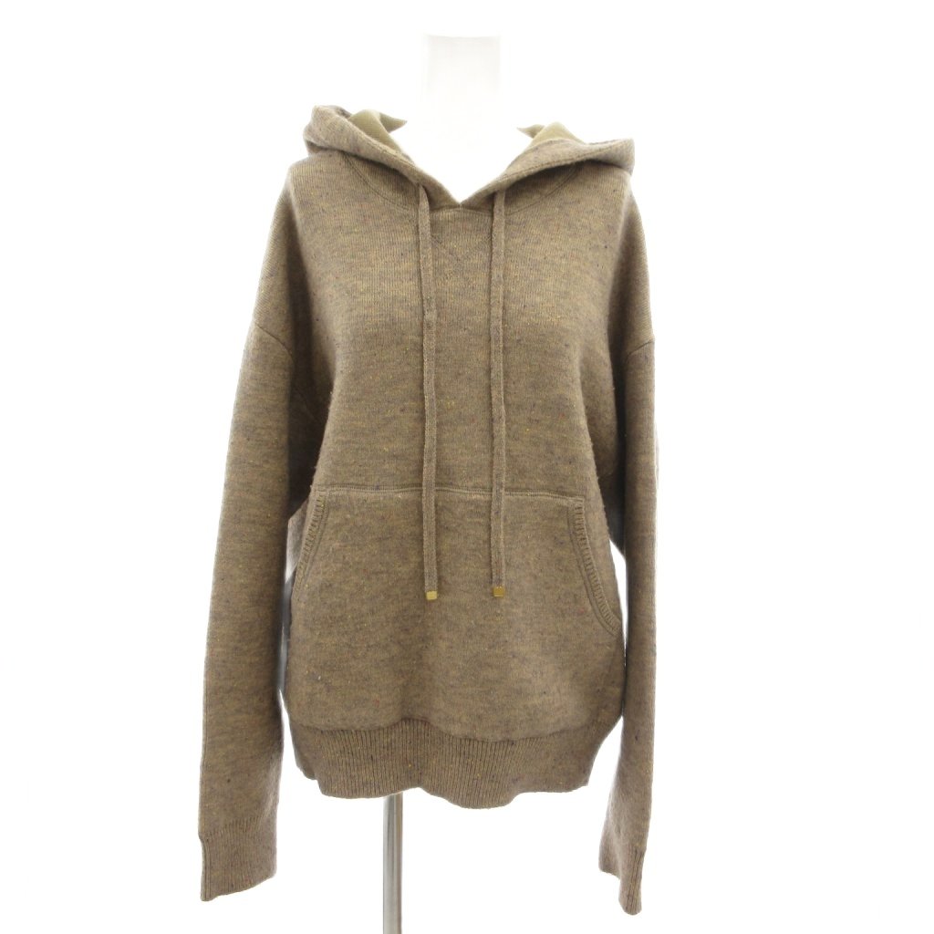 シンプリシテェ SIMPLICITE 美品 ニットパーカー プルオーバー 茶 ブラウン カラーネップ フーディー /NL ■ECF006 レディース  260612