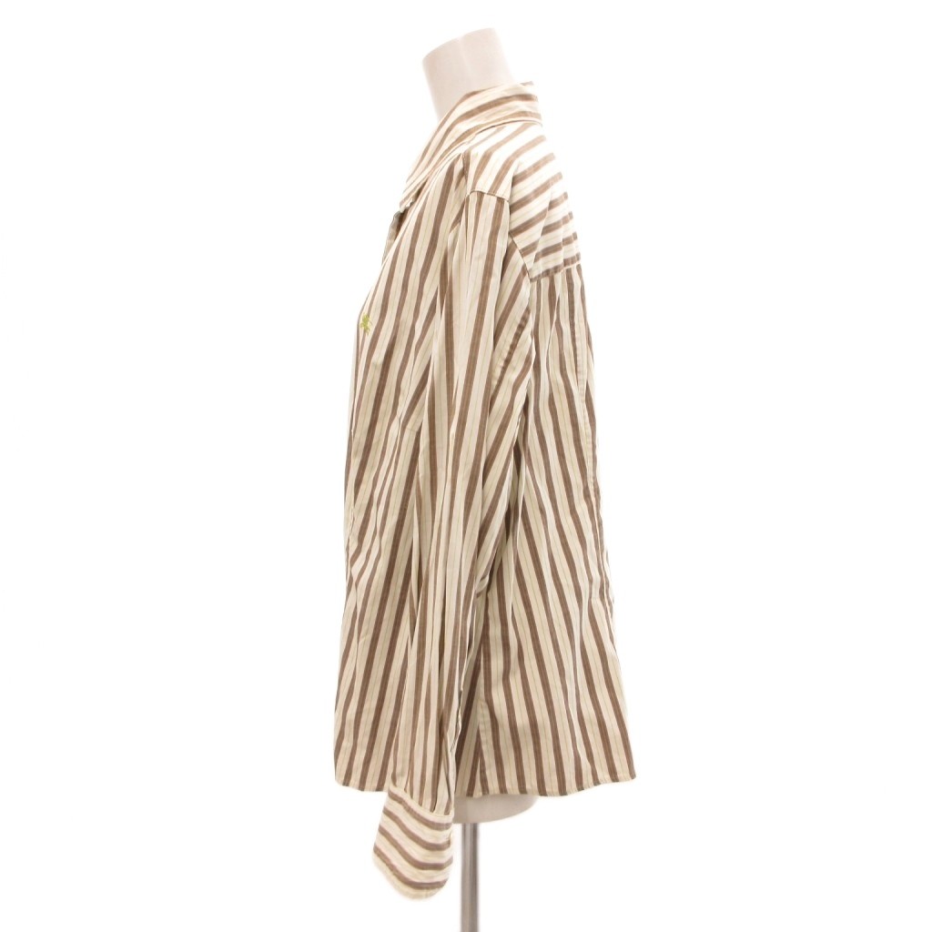中古 バーバリー ロンドン BURBERRY LONDON シャツ 長袖 ストライプ 15BR 白 ホワイト 茶 ブラウン JS vectorpremium-19264211 ブランド古着ベクトルプレミアム店 サンプル画像3