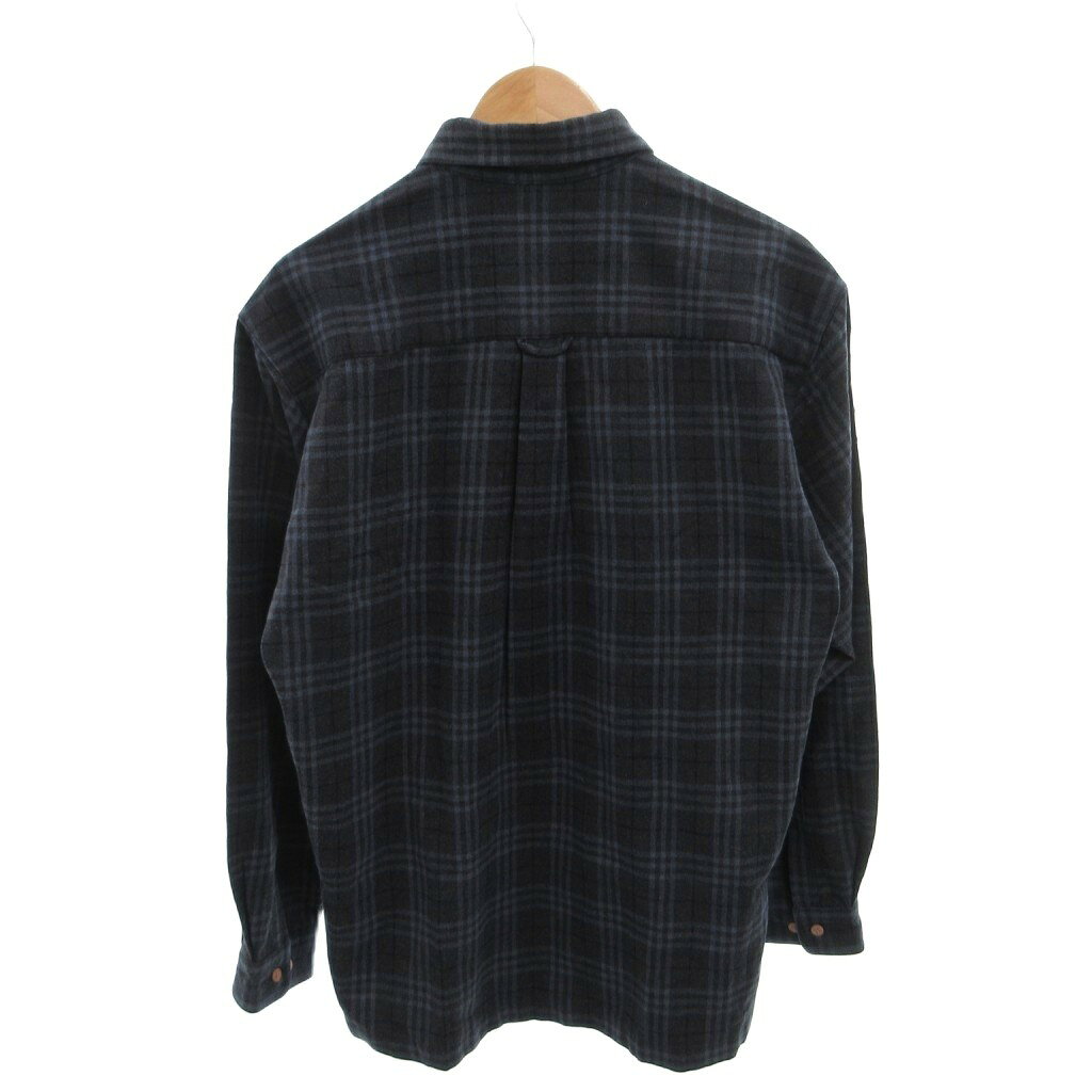 中古 バーバリー ロンドン BURBERRY LONDON チェックシャツ ネルシャツ ウール XL 紺 ネイビー 黒 ブラック vectorpremium-19263893 ブランド古着ベクトルプレミアム店 サンプル画像2
