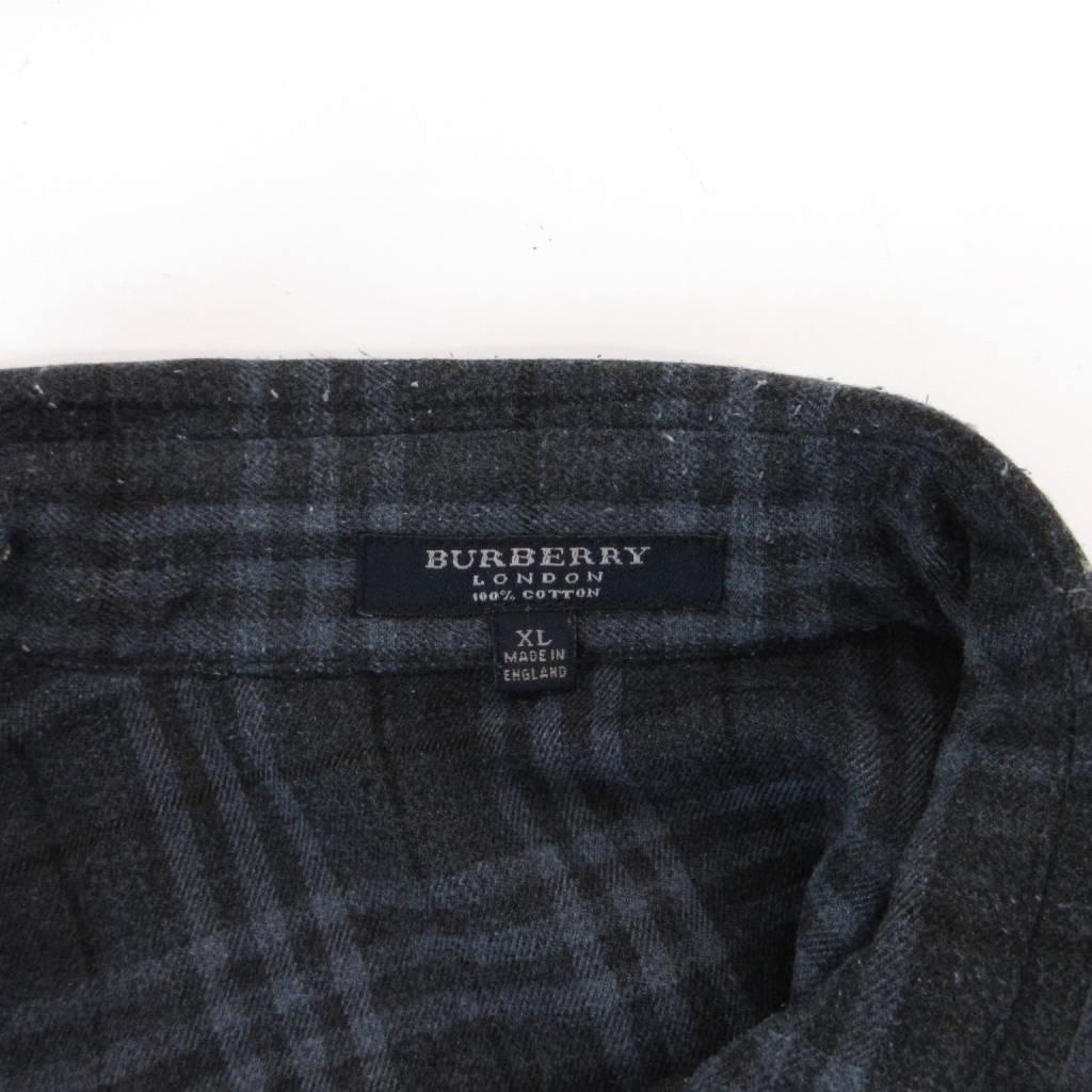 中古 バーバリー ロンドン BURBERRY LONDON チェックシャツ ネルシャツ ウール XL 紺 ネイビー 黒 ブラック vectorpremium-19263893 ブランド古着ベクトルプレミアム店 サンプル画像3