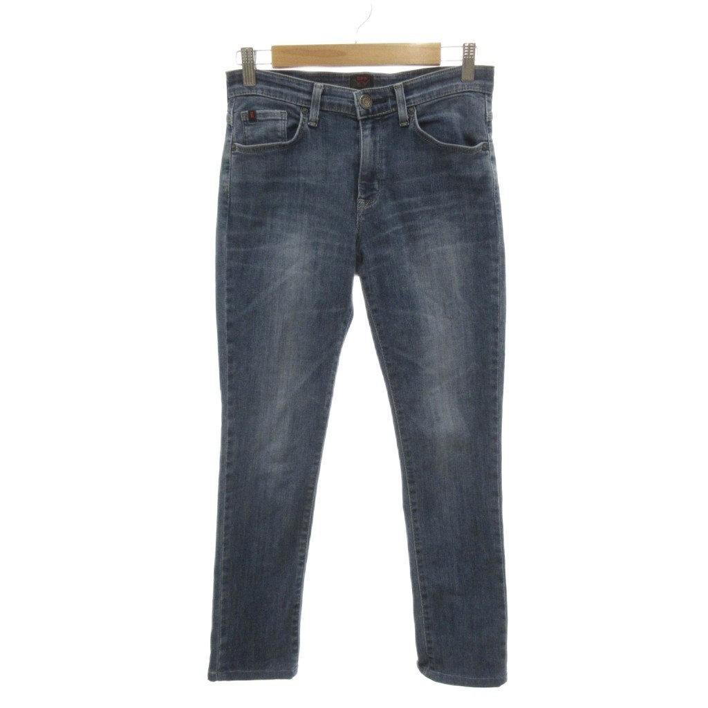 【中古】エドウィン EDWIN デニムパンツ ジーンズ スキニー アンクル丈 ストレッチ 27インチ ジップフライ ローライズ 青 ブルー ヴィンテージ加工 /IB ■ECF007 レディース 【ベクトル 古着】 260730