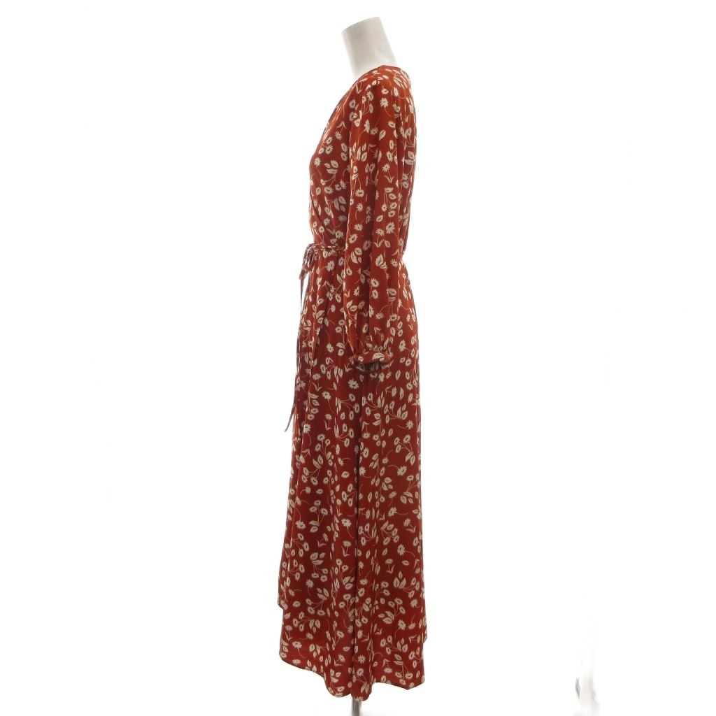 【中古】ミラオーウェン Mila Owen 美品 後ろテール花柄カシュクールロングワンピースVネック XS 茶 ブラウン /OB ■ECF007 レディース 【ベクトル 古着】 260807 vectorpremium-19327686 ブランド古着ベクトルプレミアム店 サンプル画像3