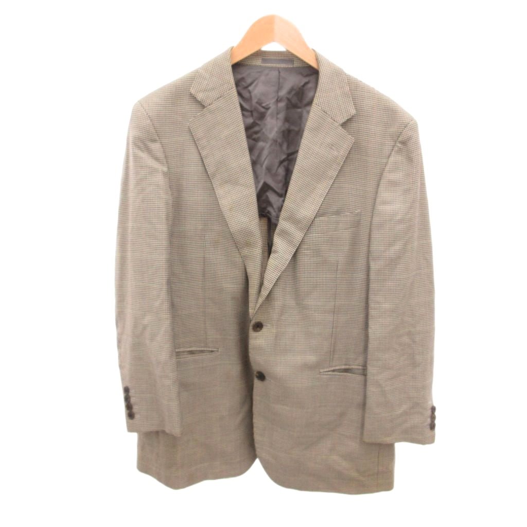 中古 バーバリー ロンドン BURBERRY LONDON テーラードジャケット グレー チェック柄 シングルブレスト 絹 シル vectorpremium-19362430 ブランド古着ベクトルプレミアム店 パッケージ画像