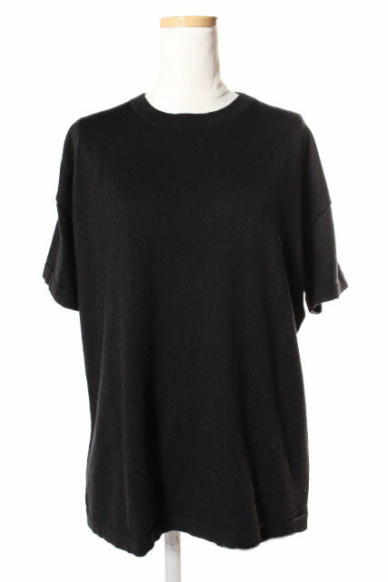 【中古】 フォンデル VONDEL ニット シルク カシミア混 切替 半袖 ブラック 黒 /TK レディース 【ベクトル 古着】 190408