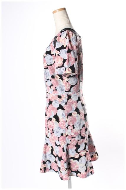 【中古】 アプワイザーリッシェ Apuweiser-riche フロッキー フラワー プリント ワンピース /ek0423 レディース 【ベクトル 古着】 190423