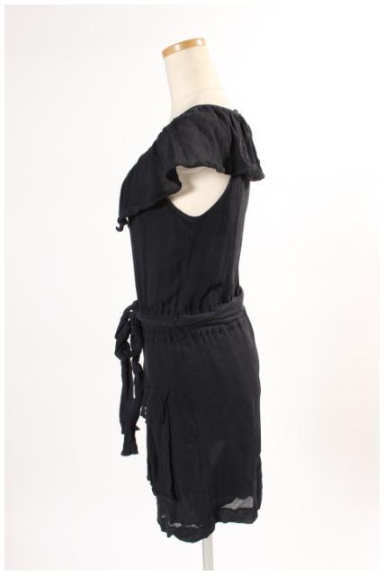 【中古】 ルルロジェッタ leur logette リボンボタン フリル オールインワン /☆t0426 レディース 【ベクトル 古着】 190426