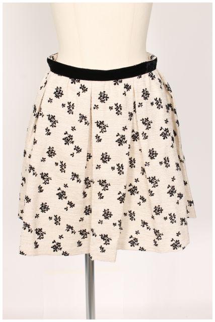 【中古】 ジルスチュアート JILL STUART スカート フロッキー フラワー 花柄 ミニ フレア ポリエステル 0 ベージュ 092-120231 /TK レディース 【ベクトル 古着】 190426