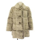 【中古】オズ OS FUR FASHION ファーコート ラビット 毛皮 ハーフ アウター 総裏地 白 ホワイト /IR ■GY18 レディース 【ベクトル 古着】 240307