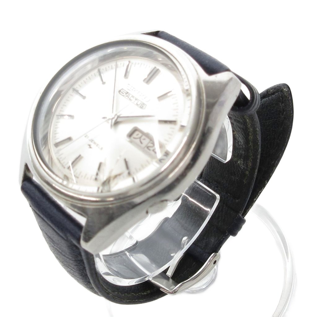 【中古】セイコー SEIKO 7019-7060 腕時計 アナログウォッチ 自動巻き カレンダー シルバーカラー 紺 ネイビー /AE ■GY99 メンズ 【ベクトル 古着】 251028