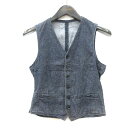 【中古】ラルディーニ LARDINI デニム ジレ ベスト 前開き シンチバック 44 M 紺 ネイビー /MN ■GY18 メンズ 【ベクトル 古着】 241...