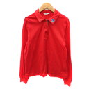 【中古】レオナールスポーツ LEONARD SPORT ポロシャツ 長袖 刺? L 赤 レッド /YK14 ■GY18 レディース 【ベクトル 古着】 2412...