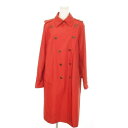 【中古】アクアスキュータム AQUASCUTUM トレンチコート スプリングコート ダブル 大きいサイズ 13 赤 レッド /MN11 ■GY17 レディース 【ベクトル 古着】 250122