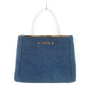 【中古】セシルマクビー CECIL McBEE トートバッグ 2way ショルダーバッグ デニム PVC レザーハンドル ロゴ ラインストーン 青 ブルー /A...