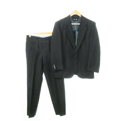 【中古】ランバン LANVIN シングルスーツ セットアップ 上下 テーラードジャケット 背抜き センターベント パンツ ストライプ 紺 ネイビー /AH3 ■GY18 メンズ 【ベクトル 古着】 250122 【中古】ランバン LANVIN シングルスーツ セットアップ 上下 テーラードジャケット 背抜き センターベント パンツ ストライプ 紺 ネイビー /AH3 ■GY18 メンズ 【ベクトル 古着】 250122