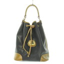 【中古】ランセル LANCEL ハンドバッグ ワンハンドル 巾着 レザー 配色 ロゴ 黒 ブラック 茶 ブラウン /AH17 ■GY18 レディース 【ベクトル...
