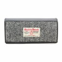 【中古】ハリスツイード Harris Tweed 二つ折り 長財布 小銭入れ ウール レザー ロゴ グレー 黒 ブラック ■GY18 /TZ メンズ 【ベクトル 古着】 250123(4)