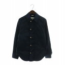 【中古】トムブラウン THOM BROWNE ジップアップ シェルオーバーシャツ ナイロン ジャケット 長袖 トリコロール 金ボタン 0 XS 紺 ネイビー /...