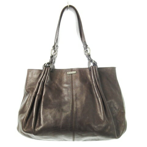 【中古】バリー BALLY ハンドバッグ レザー ツヤ感 ロゴ ギャザー 茶 ブラウン /CK16 ■GY18 レディース 【ベクトル 古着】 250311 【中古】バリー BALLY ハンドバッグ レザー ツヤ感 ロゴ ギャザー 茶 ブラウン /CK16 ■GY18 レディース 【ベクトル 古着】 250311