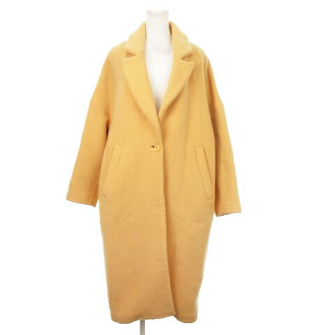 【中古】エンフォルド ENFOLD ウール ウィンドストッパー チェスターコート ロング フロントボタン 38 M オレンジ /MN1 ■GY18 レディース 【ベクトル 古着】 250109