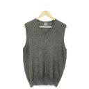 【中古】パパス Papas ベスト ニット プルオーバー Vネック カシミヤ混 M グレー /MN16 ■GY18 メンズ 【ベクトル 古着】 250208
