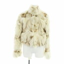 【中古】CAROLL 毛皮コート ショート ブルーフォックスファー 総裏地 長袖 白 ホワイト ■GY18 /MQ レディース 【ベクトル 古着】 250202