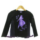 【中古】アナスイ ANNA SUI mini × ディズニー Disney FROZEN2 長袖カットソー 切替 チュール プリント アナと雪の女王 ロゴ ラメ...