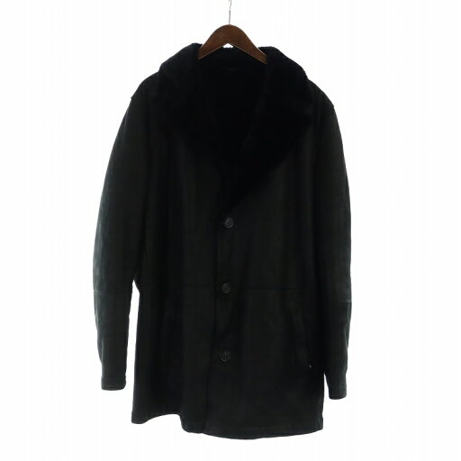 【中古】コルネリアーニ Corneliani ムートンコート ウール 羊革 長袖 ミドル ロゴ 52 XL 黒 ブラック ■GY18 /MQ メンズ 【ベクトル 古着】 250208 【中古】コルネリアーニ Corneliani ムートンコート ウール 羊革 長袖 ミドル ロゴ 52 XL 黒 ブラック ■GY18 /MQ メンズ 【ベクトル 古着】 250208