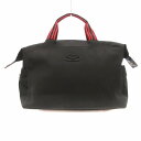【中古】サボイ SAVOY ハンドバッグ ロゴ刺繍 裏地総柄 黒 赤 /JS ■GY18 レディース 【ベクトル 古着】 250219