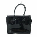 【中古】アニエスベー agnes b. ハンドバッグ トート エナメル ロゴ 黒 ブラック ■GY18 /MQ レディース 【ベクトル 古着】 250220