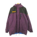 【中古】エレッセ ellesse スキーウェア スノボウェア ジャケット ジップアップ 比翼 裏フリース ロゴ 刺繍 大きいサイズ XO XXL 紫 パープル ...