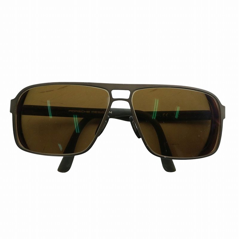 【中古】ポルシェデザイン PORSCHE DESIGN サングラス 度入り セルフレーム カラーレンズ ロゴ 66□12-135 マットブラック P8562 /XZ ■GY17 メンズ 【ベクトル 古着】 250301
