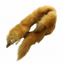 【中古】ノーブランド ティペット マフラー ファー 毛皮 フォックス 顔付き 茶色 ブラウン /XZ ■GY18 レディース 【ベクトル 古着】 250305