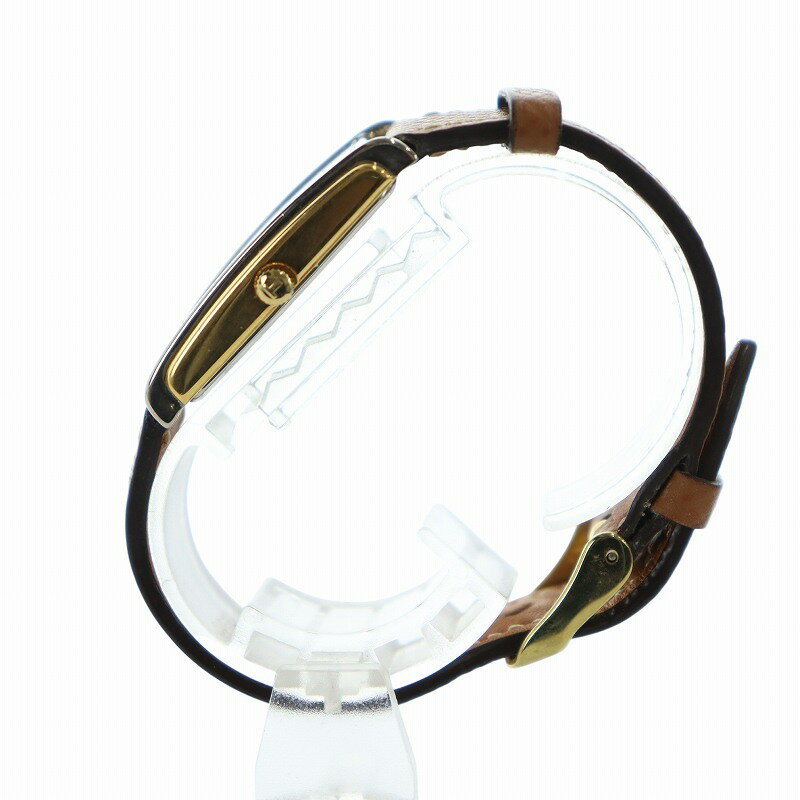 【中古】ティソ TISSOT ジャンク品 アールデコ スモセコ 腕時計 ウォッチ クォーツ スクエア ゴールド色 茶 ブラウン A282 ■GY18 /MQ メンズ 【ベクトル 古着】 250307