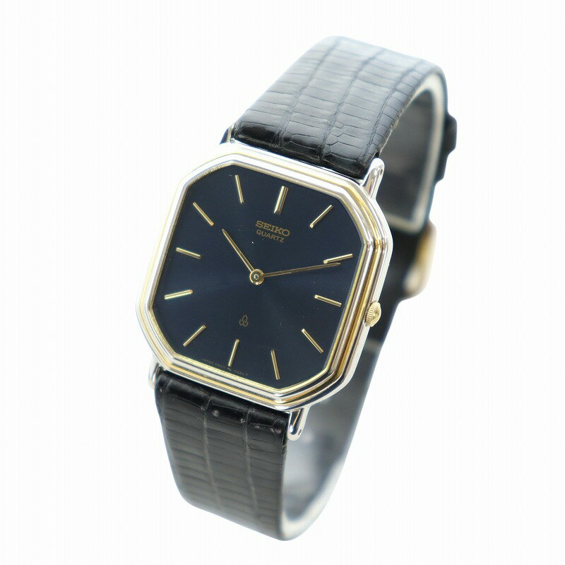 【中古】セイコー SEIKO シャリオ Chariot 腕時計 ウォッチ クォーツ 黒文字盤 ロゴ ゴールド色 5930-5600 ■GY18 /MQ メンズ 【ベクトル 古着】 250523