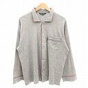 【中古】アクアスキュータム AQUASCUTUM 美品 シャツ 長袖 ルームウエア パジャマ ロゴ リキッドコットン L グレー /GV メンズ 【ベクトル 古...