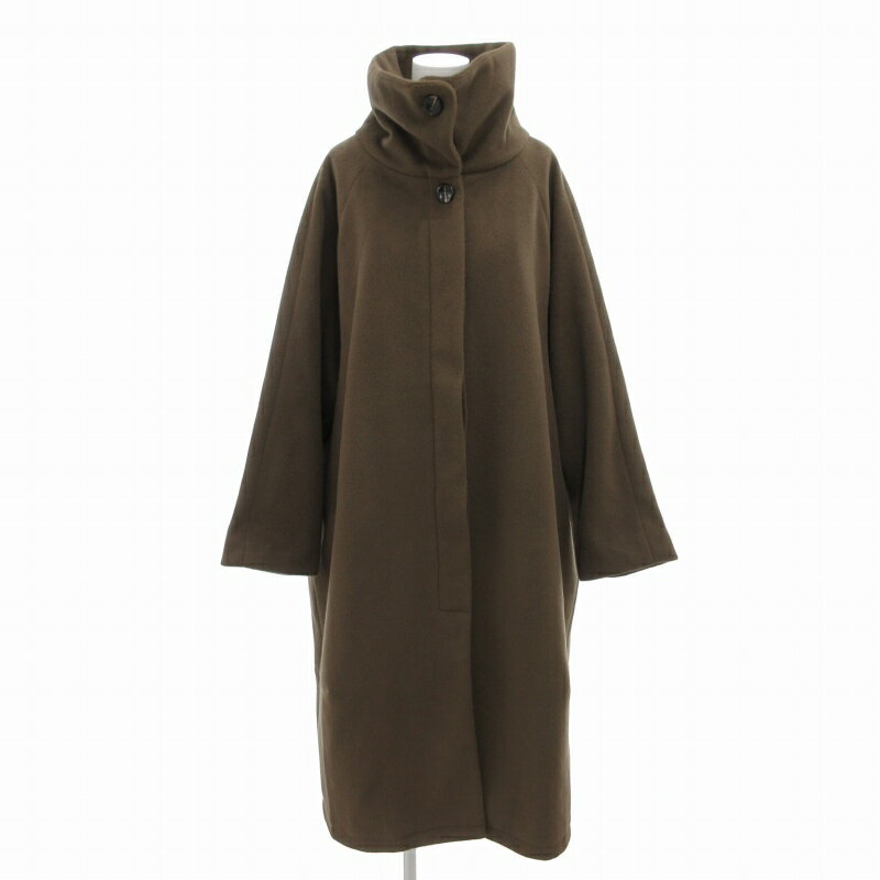【中古】ビットコ BITTOKO ロングコート ハイネック 比翼 38 M 茶 ブラウン /FT レディース 【ベクトル 古着】 250311