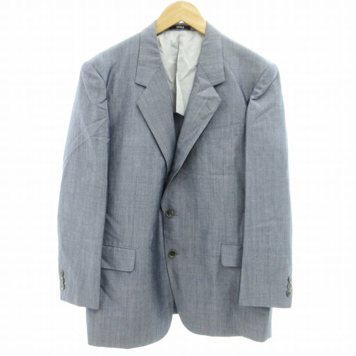 【中古】西武百貨店 スーツ セットアップ 上下 シングル テーラードジャケット パンツ 2B ノーベント タック 紺 ライトネイビー /GV メンズ 【ベクトル 古着】 250315