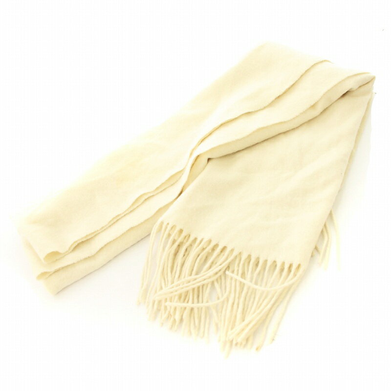 【中古】B&Y ユナイテッドアローズ BEAUTY&YOUTH ビューティー&ユース CASHMERE マフラー ストール フリンジ ベージュ /MM ■MT レディース 【ベクトル 古着】 250323