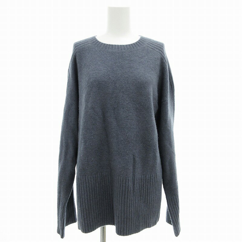 【中古】ザラ ZARA ニット セーター プルオーバー クルーネック 長袖 S 青 ブルー /AE レディース 【ベ..