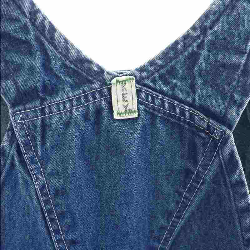 【中古】KEY キー オーバーオール USA製 デニム カットオフ ダメージ加工 ボタンフライ テーパード W36 L36 紺 ネイビー /MP ■GY01 メンズ 【ベクトル 古着】 250325