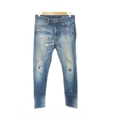 【中古】ジャパンブルージーンズ JAPAN BLUE JEANS デニムパンツ ジーンズ テーパード ジップフライ ダメージ加工 ウォッシュ加工 ペイント S 青 ブルー /MN6 ■GY01 メンズ 【ベクトル 古着】 250402