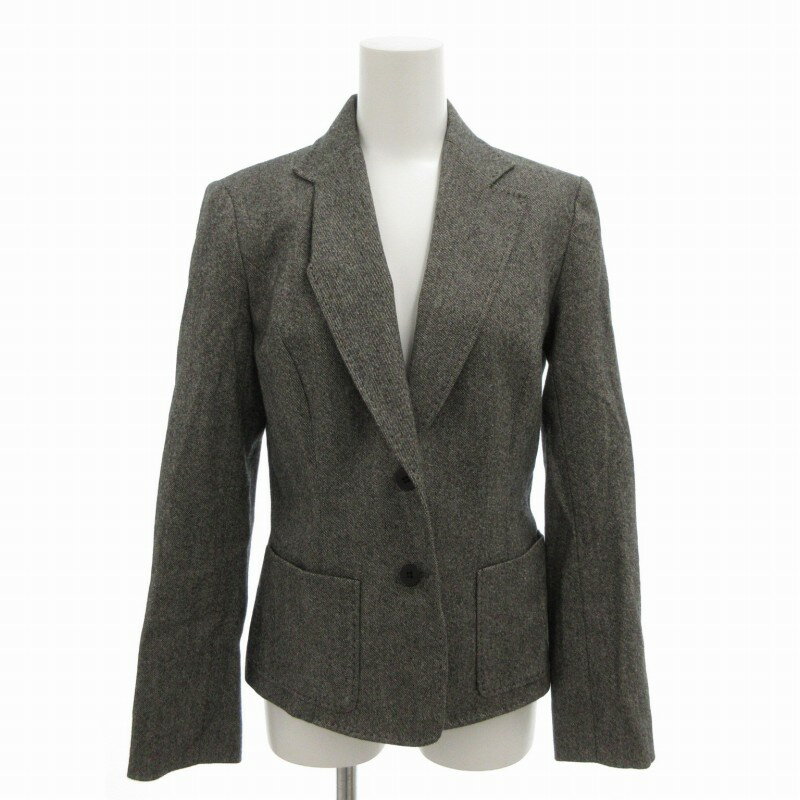 【中古】ダブルビー モガ WB MOGA テーラードジャケット ウール カシミヤ混 2B 総裏 2 M グレー 秋冬 /FT レディース 【ベクトル 古着】 250327