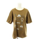 【中古】40ct525 Tシャツ カットソー 4 茶 プリント /MM AG205-22005 ■MT レディース 【ベクトル 古着】 250325