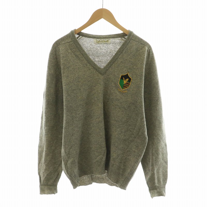 【中古】ライル&スコット LYLE&SCOTT ニット セーター プルオーバー 長袖 Vネック グレー /NQ ■MT メンズ 【ベクトル 古着】 250330