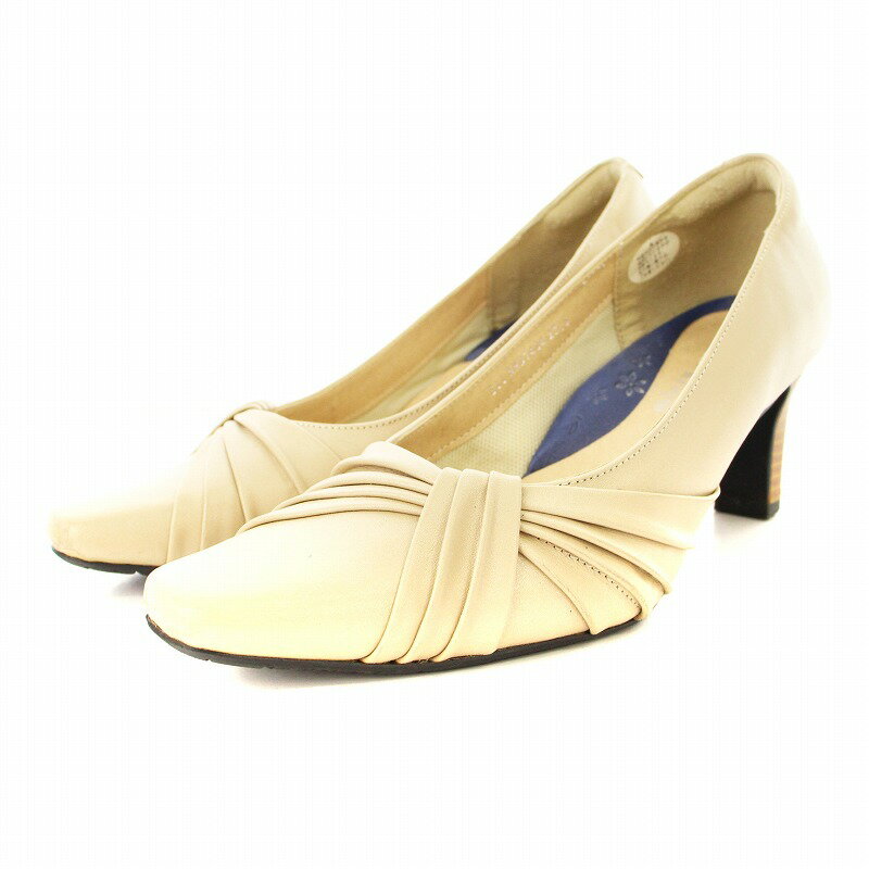 【中古】ミッシー デ ミッシー missy des missy パンプス スクエアトゥ 23.5cm ベージュ /MM ■MT レディース 【ベクトル 古着】 250329