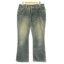 【中古】エドウィン EDWIN フレアデニムパンツ ジーンズ ロング 31×32 青 ブルー 4001 /MM ■MT レディース 【ベクトル 古着】 2503...