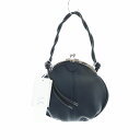【中古】未使用品 ワイズ Y's ハンドバッグ ショルダー 2WAY タグ付き ロゴ レザー 牛革 がま口 紺 ネイビー YD-A06-713-2 ■GY18 ...
