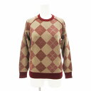 【中古】ルイシャンタン Lui Chantant 美品 ニット セーター 総柄 長袖 9 赤 レッド ベージュ /VU□ 0421 レディース 【ベクトル 古着...